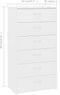 vidaXL - Dressoir - met - 6 - lades - 50x34x96 - cm - bewerkt - hout - wit