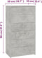 vidaXL - Dressoir - met - 6 - lades - 50x34x96 - cm - bewerkt - hout - betongrijs