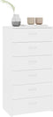 vidaXL - Dressoir - met - 6 - lades - 50x34x96 - cm - bewerkt - hout - wit