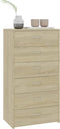 vidaXL - Dressoir - met - 6 - lades - 50x34x96 - cm - bewerkt - hout - sonoma - eikenkleur