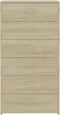 vidaXL - Dressoir - met - 6 - lades - 50x34x96 - cm - bewerkt - hout - sonoma - eikenkleur