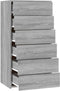 vidaXL - Dressoir - met - 6 - lades - 50x34x96 - cm - bewerkt - hout - grijs - sonoma