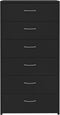 vidaXL - Dressoir - met - 6 - lades - 50x34x96 - cm - bewerkt - hout - zwart
