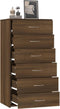 vidaXL - Dressoir - met - 6 - lades - 50x34x96 - cm - bewerkt - hout - bruin - eikenkleur