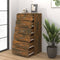 vidaXL - Dressoir - met - 6 - lades - 50x34x96 - cm - bewerkt - hout - gerookt - eiken