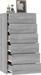 vidaXL - Dressoir - met - 6 - lades - 50x34x96 - cm - bewerkt - hout - grijs - sonoma