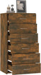 vidaXL - Dressoir - met - 6 - lades - 50x34x96 - cm - bewerkt - hout - gerookt - eiken