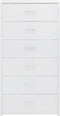 vidaXL - Dressoir - met - 6 - lades - 50x34x96 - cm - bewerkt - hout - hoogglans - wit
