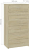 vidaXL - Dressoir - met - 6 - lades - 50x34x96 - cm - bewerkt - hout - sonoma - eikenkleur