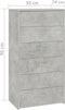 vidaXL - Dressoir - met - 6 - lades - 50x34x96 - cm - bewerkt - hout - betongrijs
