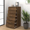 vidaXL - Dressoir - met - 6 - lades - 50x34x96 - cm - bewerkt - hout - bruin - eikenkleur