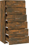 vidaXL - Dressoir - met - 6 - lades - 50x34x96 - cm - bewerkt - hout - gerookt - eiken