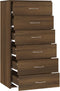 vidaXL - Dressoir - met - 6 - lades - 50x34x96 - cm - bewerkt - hout - bruin - eikenkleur