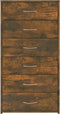 vidaXL - Dressoir - met - 6 - lades - 50x34x96 - cm - bewerkt - hout - gerookt - eiken