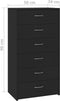 vidaXL - Dressoir - met - 6 - lades - 50x34x96 - cm - bewerkt - hout - zwart