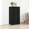 vidaXL - Dressoir - met - 6 - lades - 50x34x96 - cm - spaanplaat - zwart - eikenkleurig