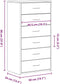 vidaXL - Dressoir - met - 6 - lades - 50x34x96 - cm - spaanplaat - zwart - eikenkleurig