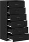 vidaXL - Dressoir - met - 6 - lades - 50x34x96 - cm - spaanplaat - zwart - eikenkleurig