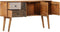 vidaXL - Dressoir - met - geprint - patroon - 130x30x70 - cm - massief - mangohout