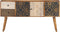 vidaXL - Dressoir - met - geprint - patroon - 130x30x70 - cm - massief - mangohout