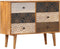 vidaXL - Dressoir - met - geprint - patroon - 90x30x70 - cm - massief - mangohout