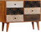 vidaXL - Dressoir - met - geprint - patroon - 90x30x70 - cm - massief - mangohout