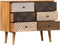 vidaXL - Dressoir - met - geprint - patroon - 90x30x70 - cm - massief - mangohout