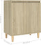 vidaXL - Dressoir - met - houten - poten - 60x35x70 - cm - bewerkt - hout - sonoma - eiken