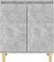 vidaXL - Dressoir - met - houten - poten - 60x35x70 - cm - spaanplaat - betongrijs