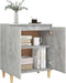 vidaXL - Dressoir - met - houten - poten - 60x35x70 - cm - spaanplaat - betongrijs