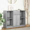vidaXL - Dressoir - met - lade - 101x35x76 - cm - spaanplaat - grijs - Sonoma