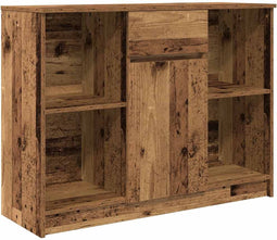 vidaXL - Dressoir - met - lade - 101x35x76 - cm - spaanplaat - oud - hout