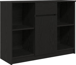 vidaXL - Dressoir - met - lade - 101x35x76 - cm - spaanplaat - zwart - eikenkleurig