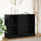 vidaXL - Dressoir - met - lade - 101x35x76 - cm - spaanplaat - zwart - eikenkleurig