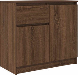 vidaXL - Dressoir - met - lade - 71x35x65 - cm - spaanplaat - bruin - eikenkleurig