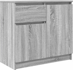 vidaXL - Dressoir - met - lade - 71x35x65 - cm - spaanplaat - grijs - Sonoma