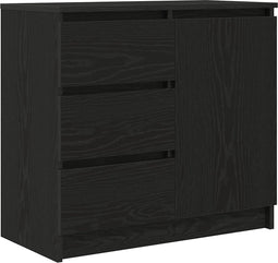 vidaXL - Dressoir - met - lade - 71x35x65 - cm - spaanplaat - zwart - eikenkleurig