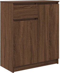 vidaXL - Dressoir - met - lade - 71x35x84 - cm - spaanplaat - bruin - eikenkleurig