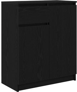 vidaXL - Dressoir - met - lade - 71x35x84 - cm - spaanplaat - zwart - eikenkleurig