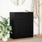 vidaXL - Dressoir - met - lade - 71x35x84 - cm - spaanplaat - zwart - eikenkleurig