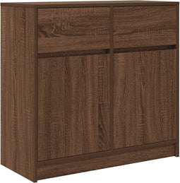 vidaXL - Dressoir - met - lade - 80x34x76 - cm - spaanplaat - bruin - eikenkleurig