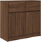 vidaXL - Dressoir - met - lade - 80x34x76 - cm - spaanplaat - bruin - eikenkleurig