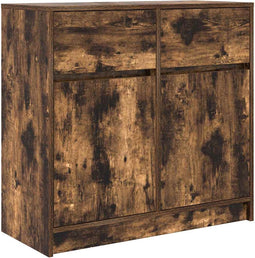 vidaXL - Dressoir - met - lade - 80x34x76 - cm - spaanplaat - gerookt - eikenkleurig