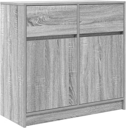 vidaXL - Dressoir - met - lade - 80x34x76 - cm - spaanplaat - grijs - sonoma