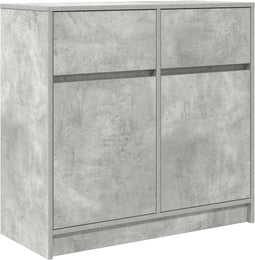 vidaXL - Dressoir - met - lade - 80x34x76 - cm - spaanplaat - betongrijs