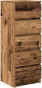 vidaXL - Dressoir - met - lades - 37,5x35x99 - cm - bewerkt - hout - oud - hout