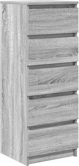 vidaXL - Dressoir - met - lades - 37,5x35x99 - cm - spaanplaat - grijs - Sonoma