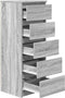 vidaXL - Dressoir - met - lades - 37,5x35x99 - cm - spaanplaat - grijs - Sonoma