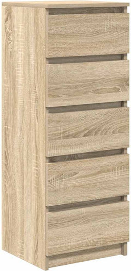vidaXL - Dressoir - met - lades - 37,5x35x99 - cm - spaanplaat - sonoma - eikenkleurig
