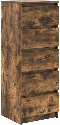 vidaXL - Dressoir - met - lades - 37,5x35x99 - cm - spaanplaat - gerookt - eikenhout